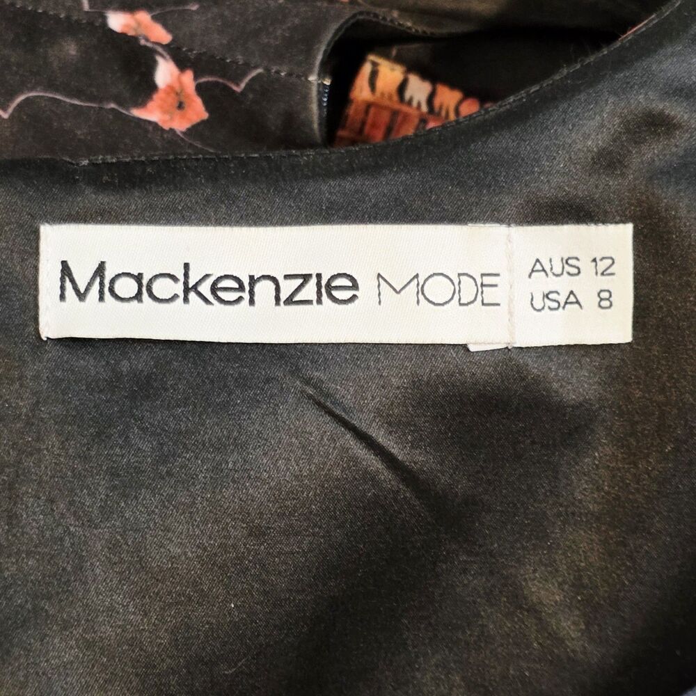 Mackenzie Mode Lined Dress Asian Dragons Print Floral Sheath Sleeveless Womens 8 - Picture 7 of 9